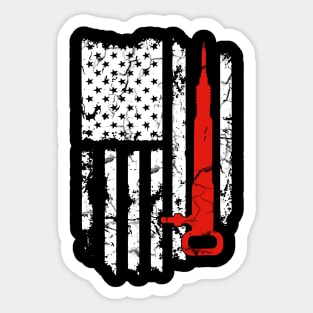 Coal Miner Flag American Patriotic Distressed Gift Sticker